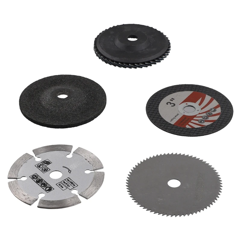 

5PCS/Set 75Mm Cutting Disc 3Inch Grinding Wheel Woodworking Stone Marble Cutting Grinding Saw Blade For Angle Grinder