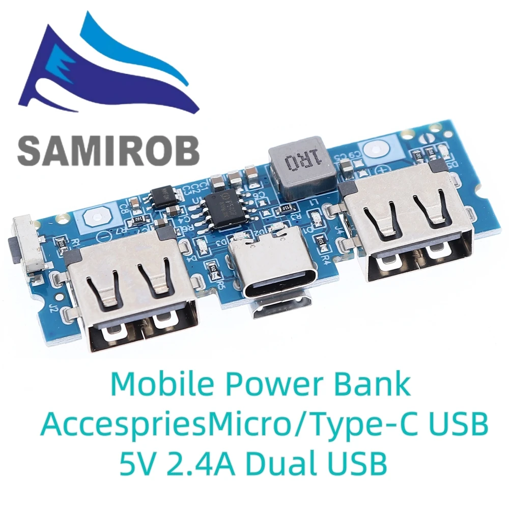 Dual USB 5V 2.4A Battery Charger Module
