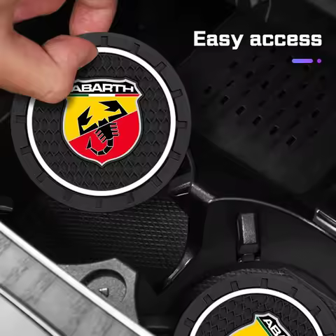 2PCS Car Water Cup Pad Coaster Rubber Mat Bottle Holder For ABARTH 500 500c Fiorino Fiat Panda Egea Freemont Doblo Punto Tipo