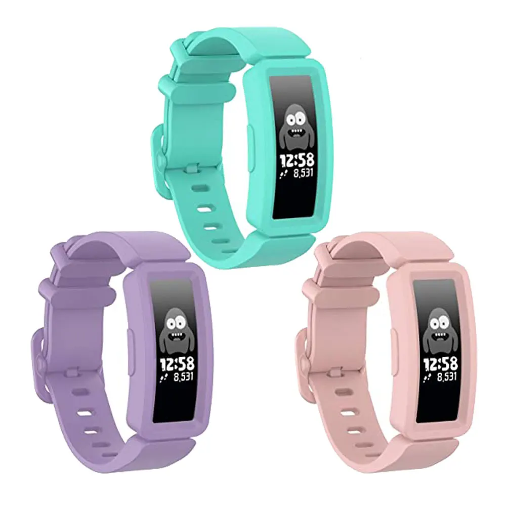 

3PCS Silicone Bands for Fitbit ace 2 Kids Smart Watch Strap for Fitbit Inspire/Inspire HR Wristbands