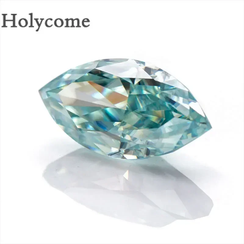 Holycome Moissanite Marquise Shape Crushed Ice Cut GRA Certificate VVS1 Sparkling Loose Gemstone Beads for Jewelry Making Charms