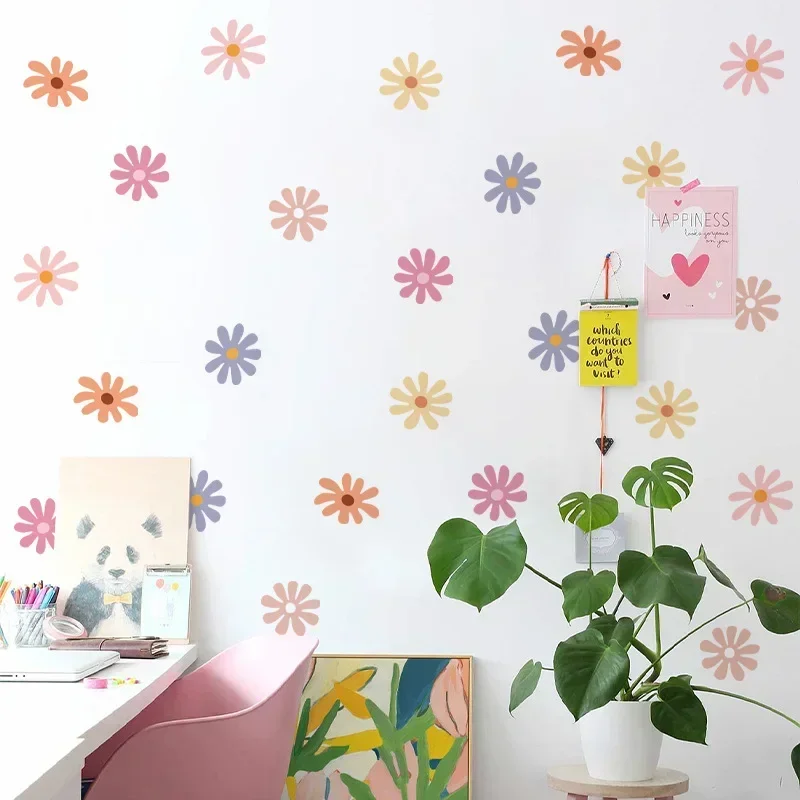 

Daisy Wall Stickers for Children's Rooms Warm Wall Stickers for Girls' Rooms Indoor Bohemian Style DIY Stickers Wall Decoration