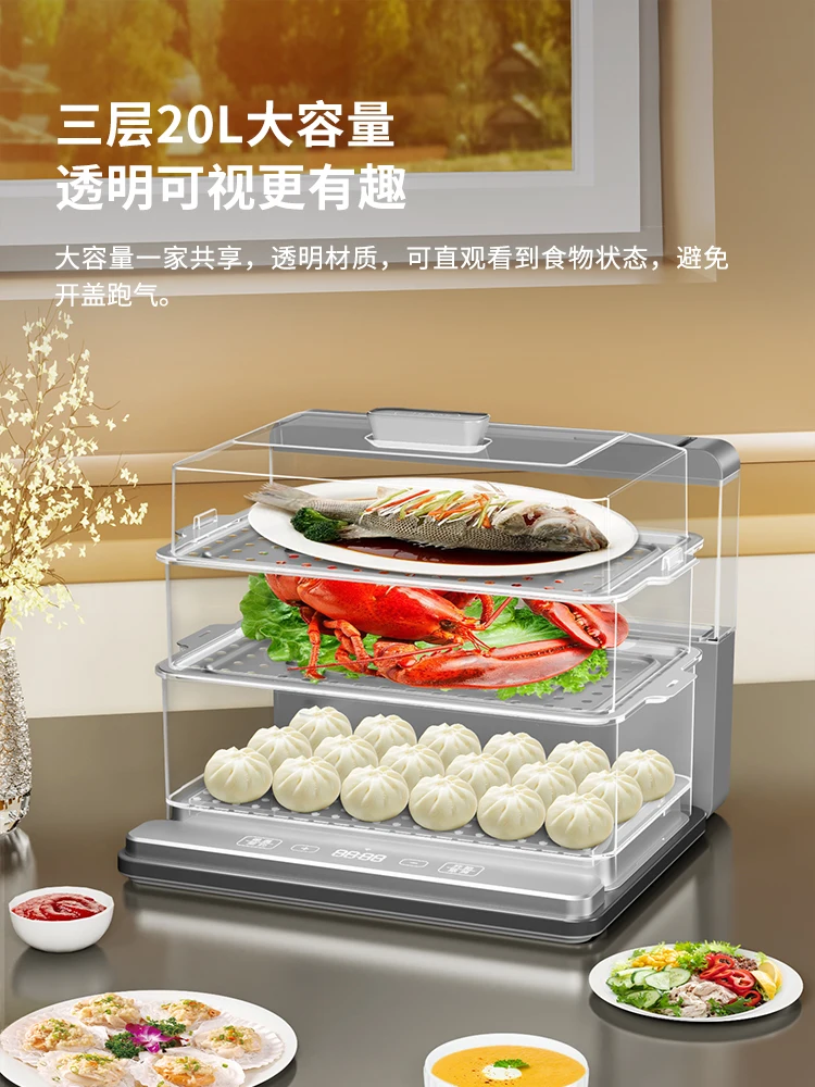Zhen mi vapor de alimentos máquina fazer a vapor elétrico mi ng pote bun cozinhar bolinhos cozinha camadas eletricidade mais quente