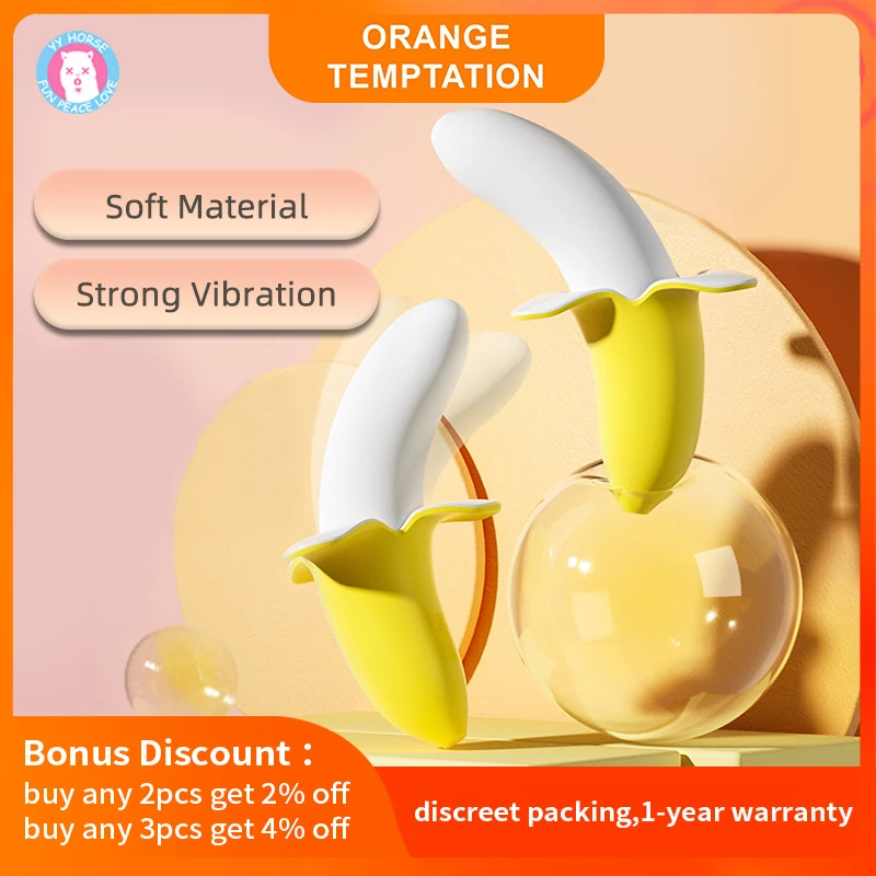 Banana Dildos for Women Soft Silicone Flirting Vibrators Vaginal Vulva Massager Clit Stimulator Female Cute Sex Toys for Couples