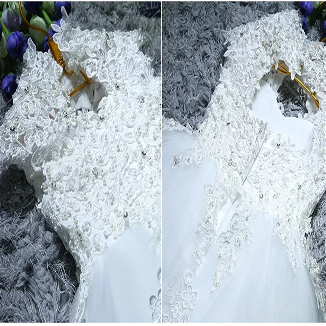 맞춤형 레이스 소녀 여름 드레스 플라워 걸 웨딩 드레스 화이트 튤 소녀 파티 공주 생일 드레스 첫 영성체