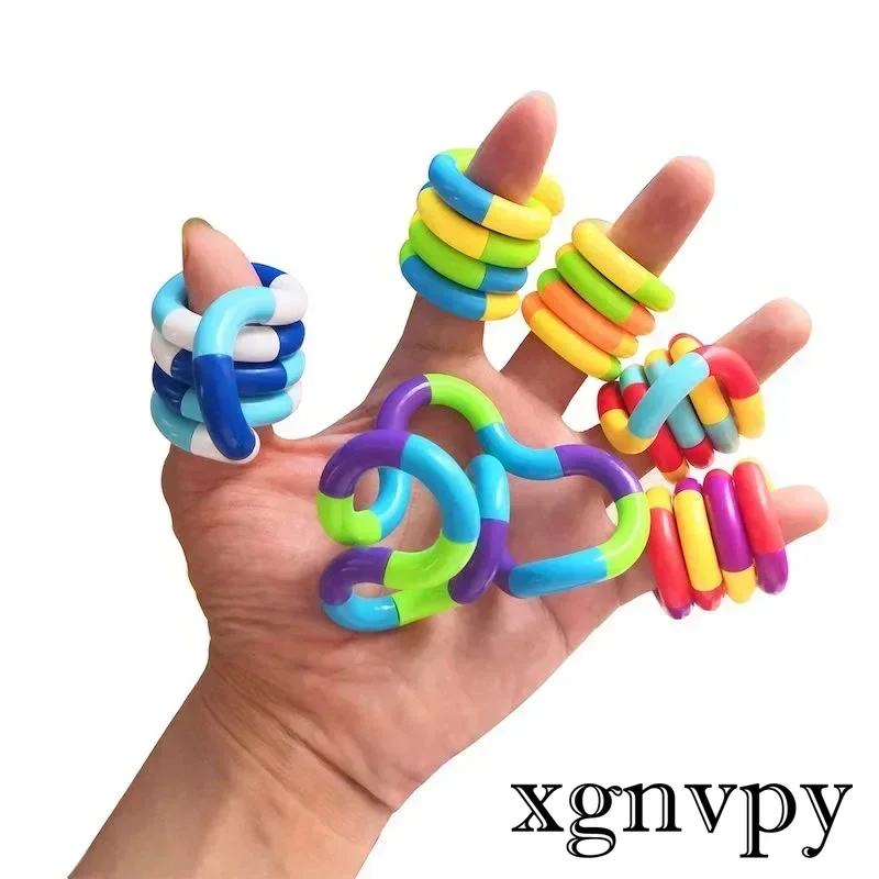 Xgnvpy 1ชิ้นเชือกบิดพันกันของเล่นวงกลมสีรุ้งบำบัดออทิสติก jouet ต่อต้านความเครียด juguete antiestres niños