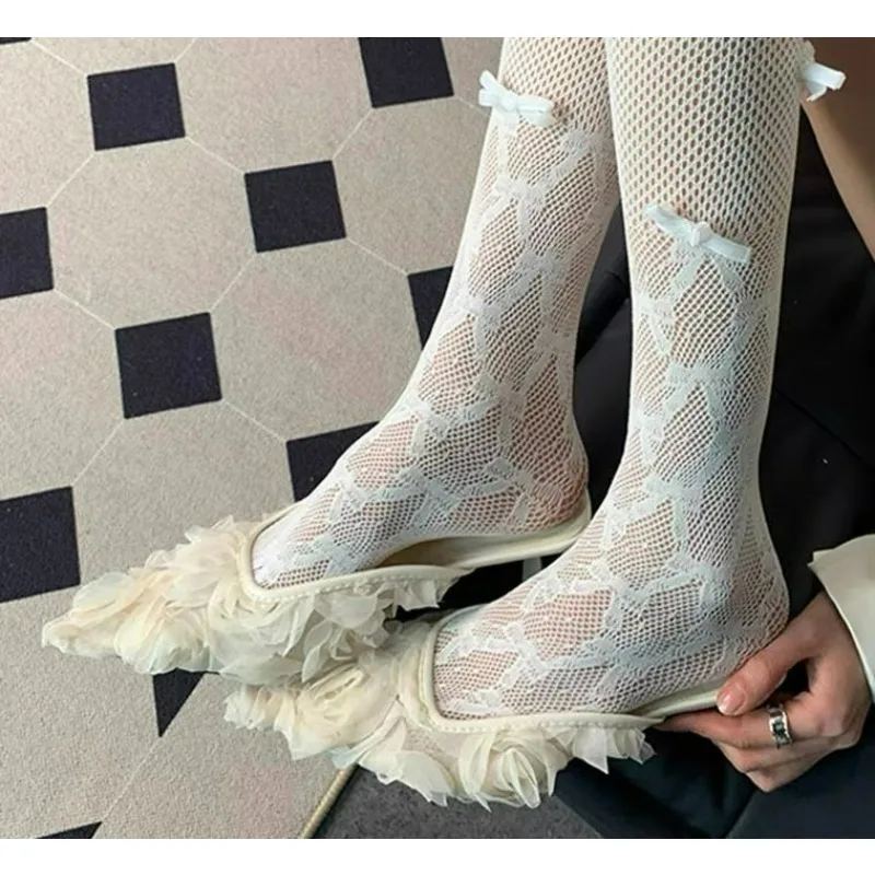 

Дизайнерские роскошные сексуальные сетчатые дышащие шлепанцы на высоком каблуке, летние новые босоножки с квадратным носком, нескользящие износостойкие туфли-лодочки