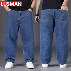 Plus Size Jeans for Men джинсы мужские Pantalones Vaqueros Hombre Wide Leg Jeans 30-50 Loose Long Pants Baggy Jeans