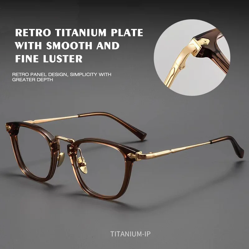 VICKI New Retro Pure Titanium Progressive Multifocal Photochromic Anti Blue-ray Glasses Customizable Prescriptions Available