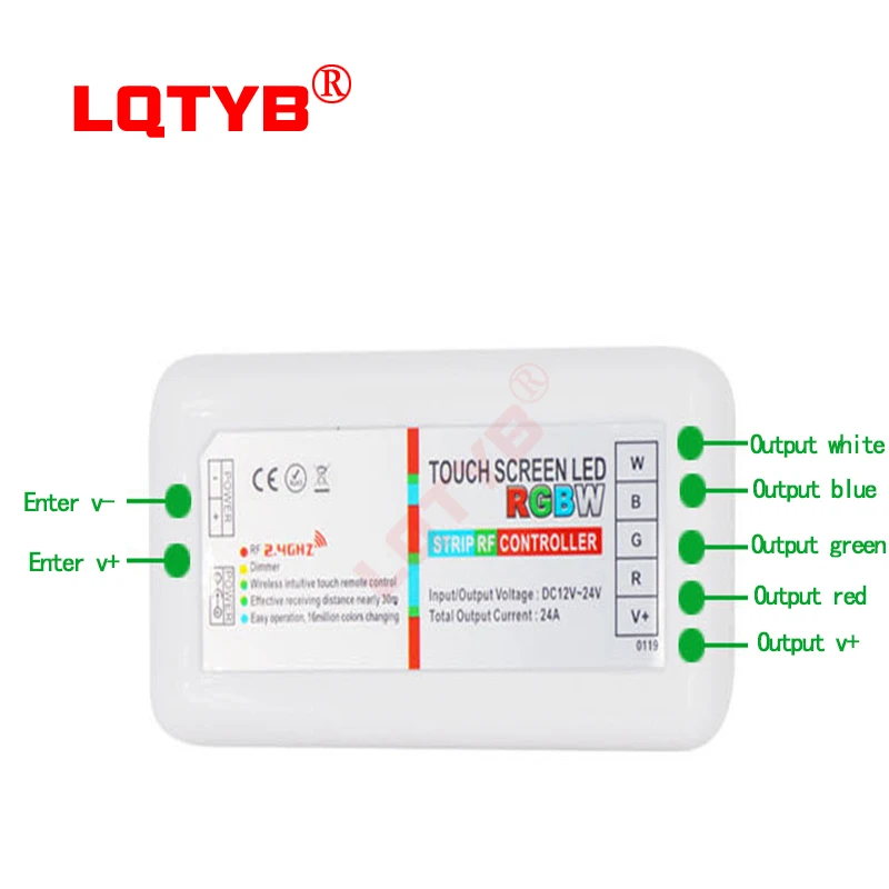 12-24V RGB/RGBW multicolored lamp with 2.4 g wireless touch full-color led lamp with programmable controller lighting debugging
