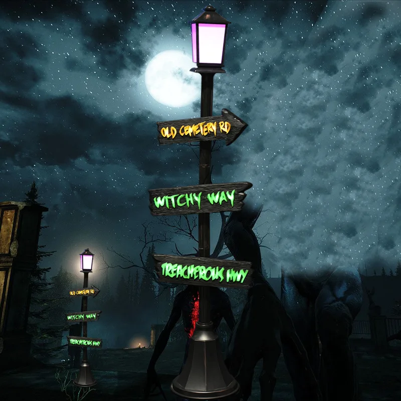 

Halloween ghost festival induction street lamp decoration props, haunted house escape bar scenic area large set props