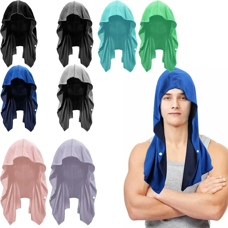 Cooling Hoodie Towel - UV Protection, Quick Drying, Perfect for Sports, Camping, Workouts, Cycling, Golf, Running, Hiking, and F