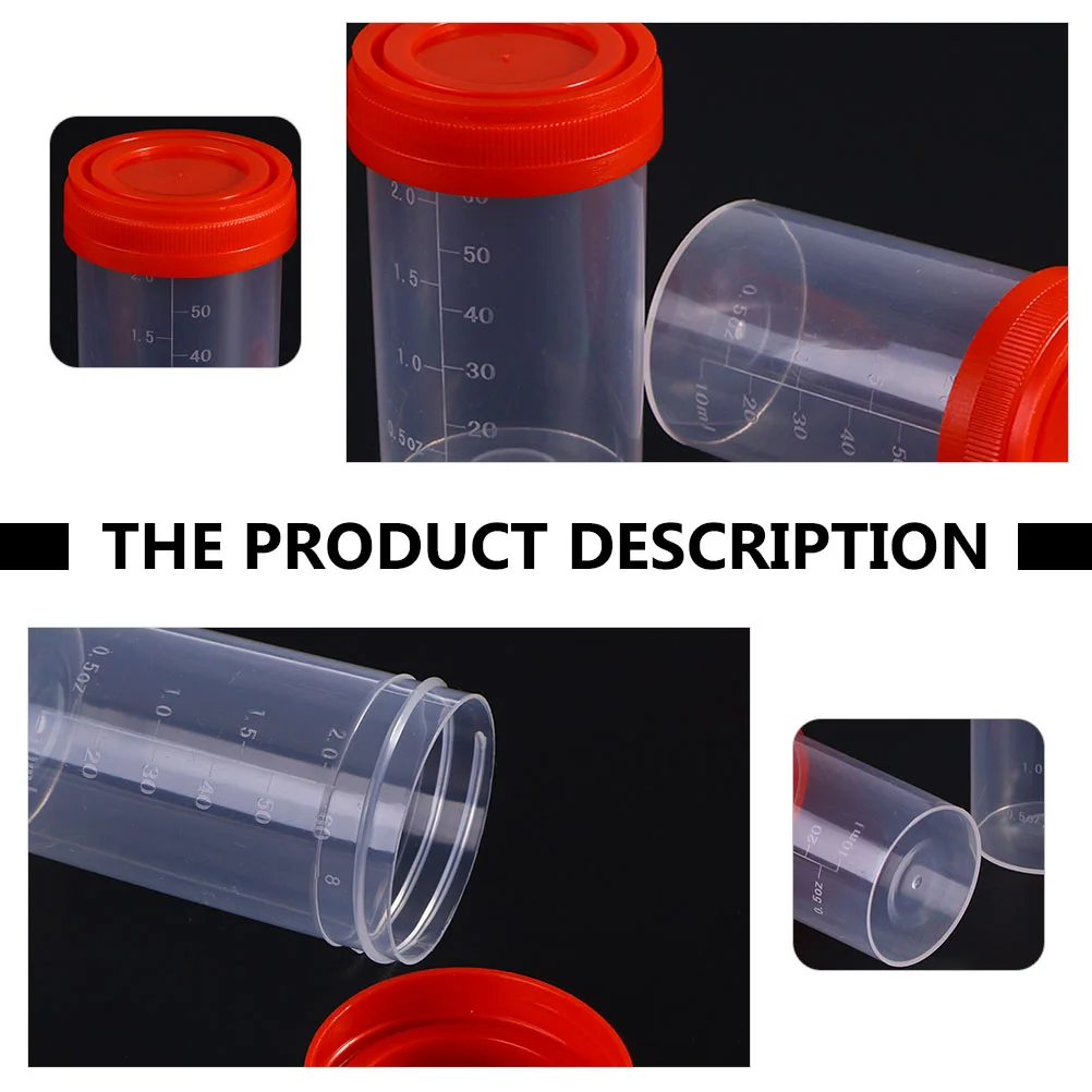 15 Pcs Cup with Scale Sampling Urine Man Sample Jars Kit Plastic Specimen Vial Pee for Cups Testing