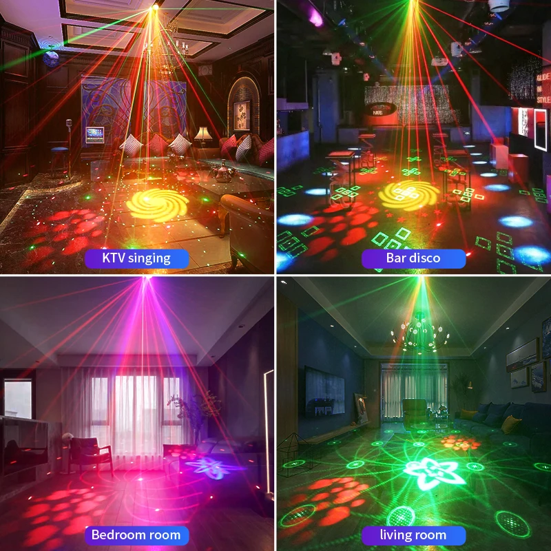 New 3 in 1 RGBW 48 Patterns Strobe Effect High Brightness LED Projector Laser Lamp for Stage Floor Party Disco Stage Light
