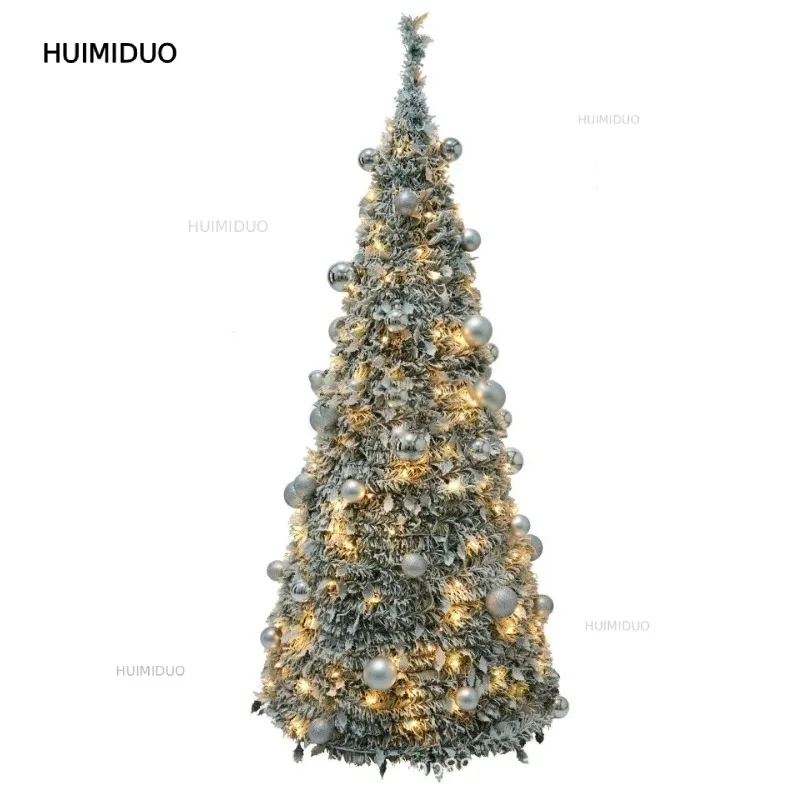 120cm Foldable Pre-Decorated Christmas Tree Pop-Up Festive Decoration Home Decor Portable Christmas Tree