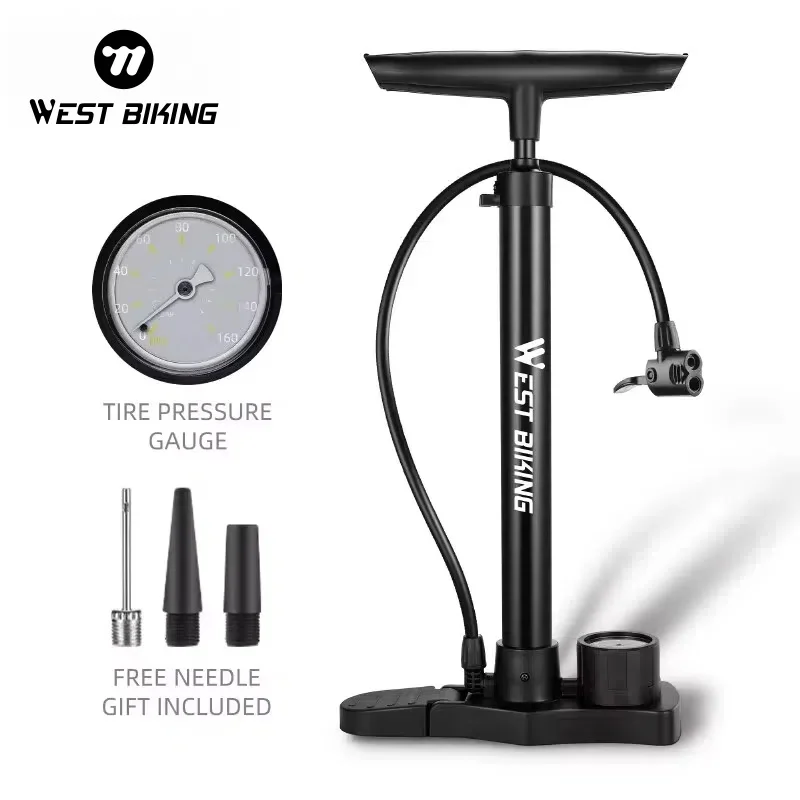 서쪽 자전거 자전거 펌프 160PSI 휴대용 스테인레스 스틸 자전거 펌프 Schrader Presta 밸브 팽창기 산악 도로 자전거 액세서리