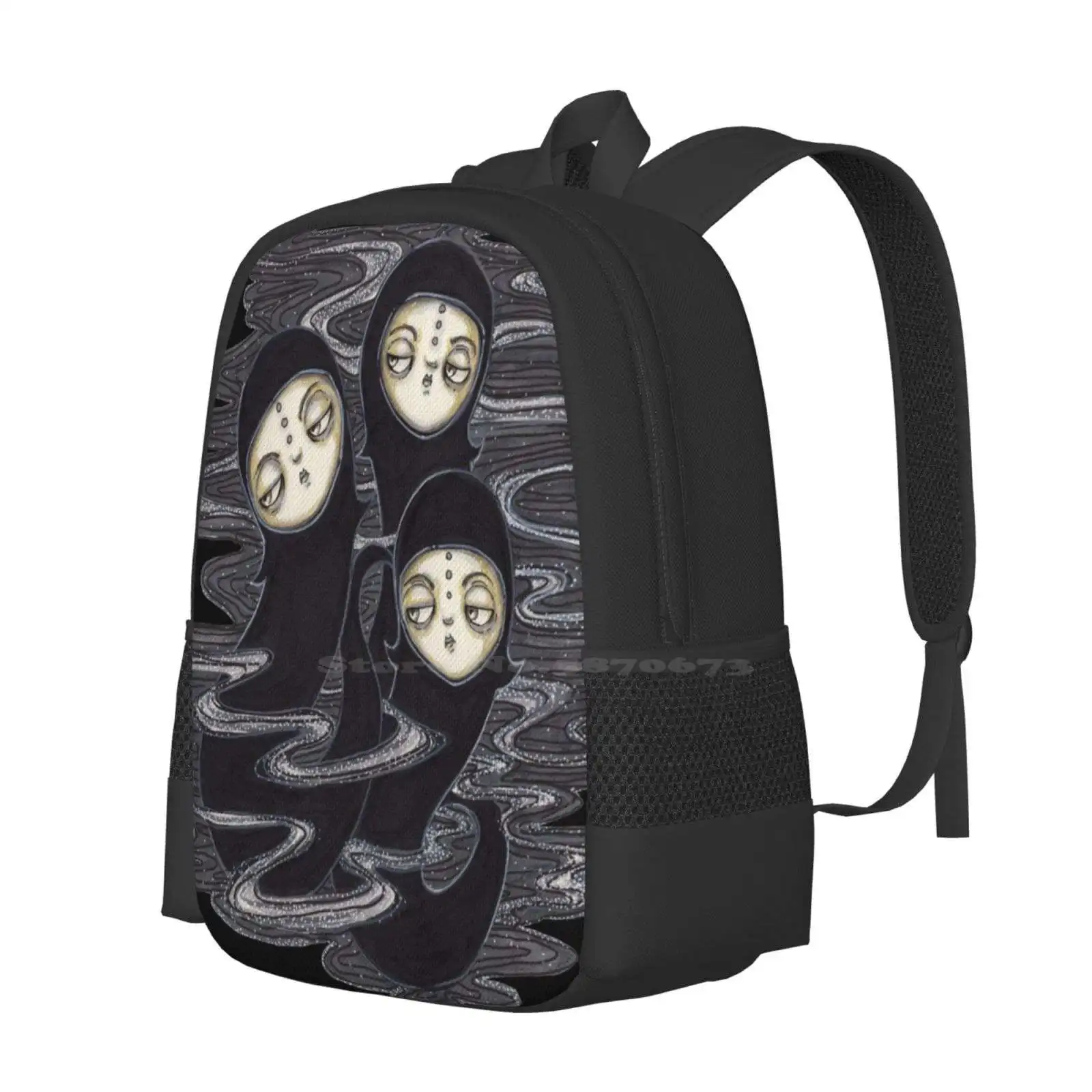 The Fates School Bag Big Capacity Backpack Laptop Tdowthomas Dow Allenkazam Allen Kazam Comic Book Ink Black And White