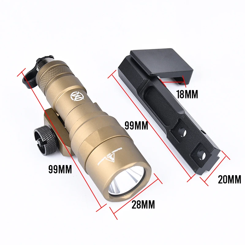 Surefir SF Metal M300 M300C Flashlight 400lumens White Light Offset Mount Base Fit 20MM Rail Hunting Airsoft Scout Accessories