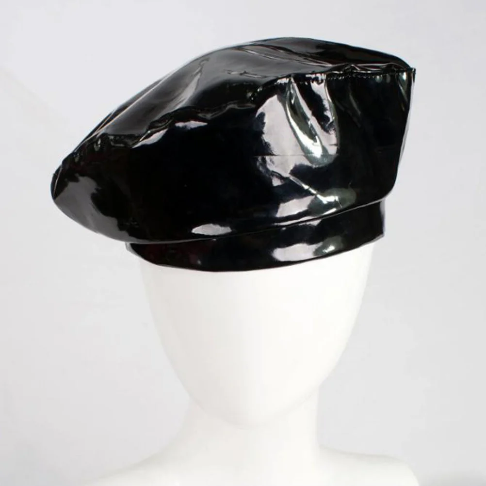 قبعة Pu Mirror مقاس 56-58 سم للنساء باللون الأسود خفيفة الوزن ودافئة وأنيقة كاجوال للرسام في الهواء الطلق للجنسين