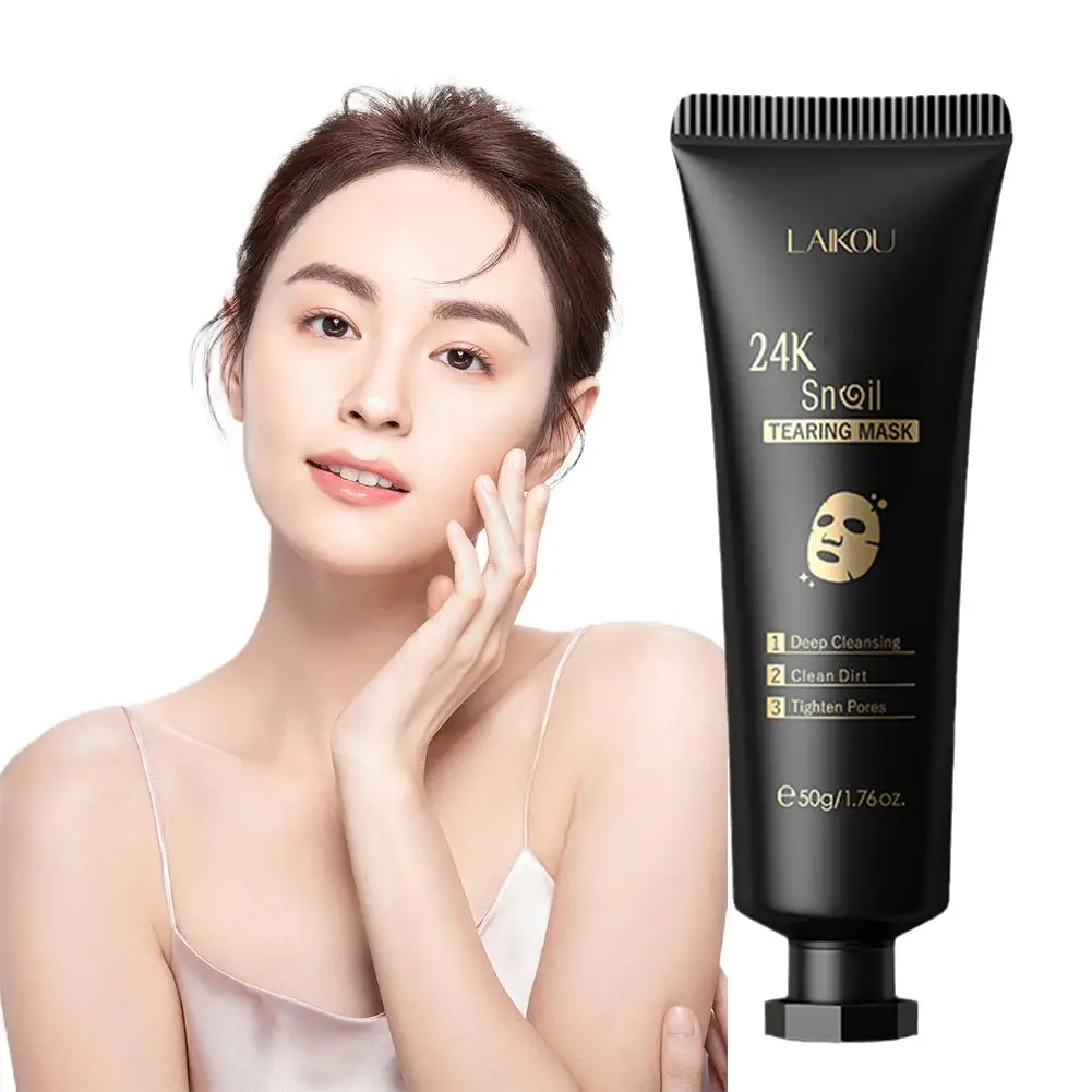 LAIKOU 24K Gold Peeling Face Mask Firming Brightening Blackhead Removal Facial Tear Off Mask Skin Care Products