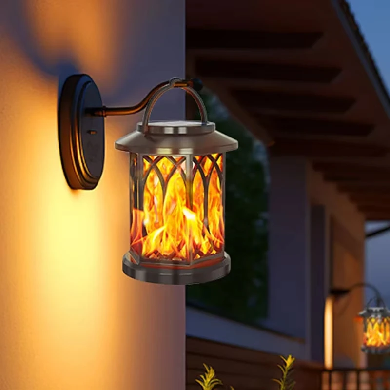 

Solar Lantern Outdoor Waterproof Hanging Solar Lanterns Garden Lights Solar Powered Flame Lights for Patio Pathway Deck Yard 1pc