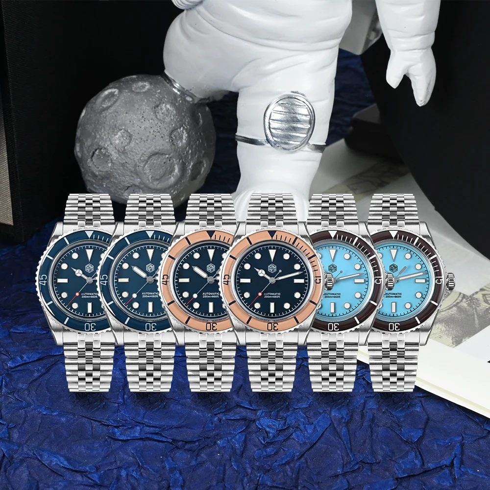 サンマーティン 40 ミリメートルメンズダイブウォッチ NH35 自動運動機械式腕時計サファイアクリスタル完全発光防水 20Bar