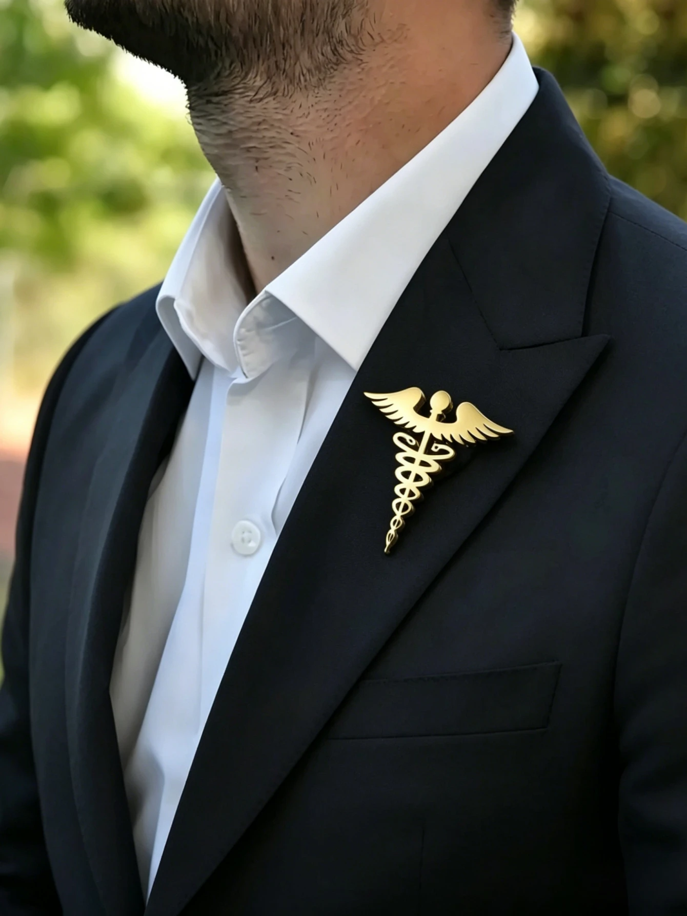 1Pc Stainless Steel Caduceus Medical Symbol Pin,  Ideal Graduation & Appreciation Gift for Healthcare Professionals.
