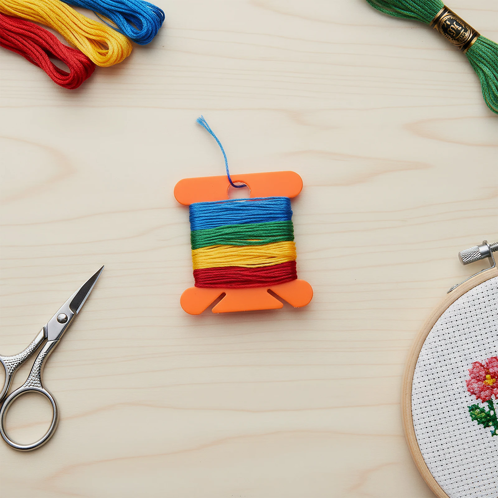 

100 PCS Embroidery Floss Bobbins Plastic Thread Organizer Holder Cross Stitch Bobbin for Cross Stitch DIY Sewing Storage