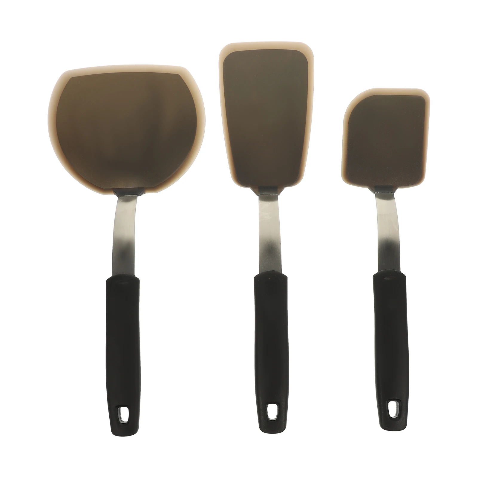 

3 Pcs Silicone Spatula Ergonomic H Non Stick Suitable for Kitchen Restaurant Heat Resistant Cooking Shovel Baking Tools Food