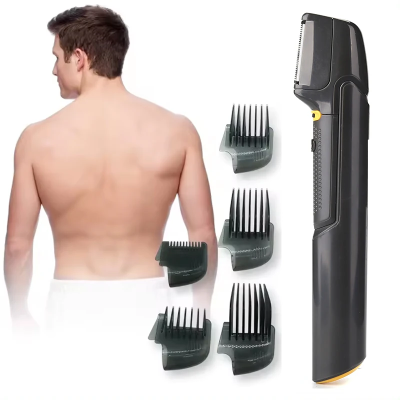 

Battery-powered electric body shaver with ceramic blades and wireless shaver with built-in expansion handle