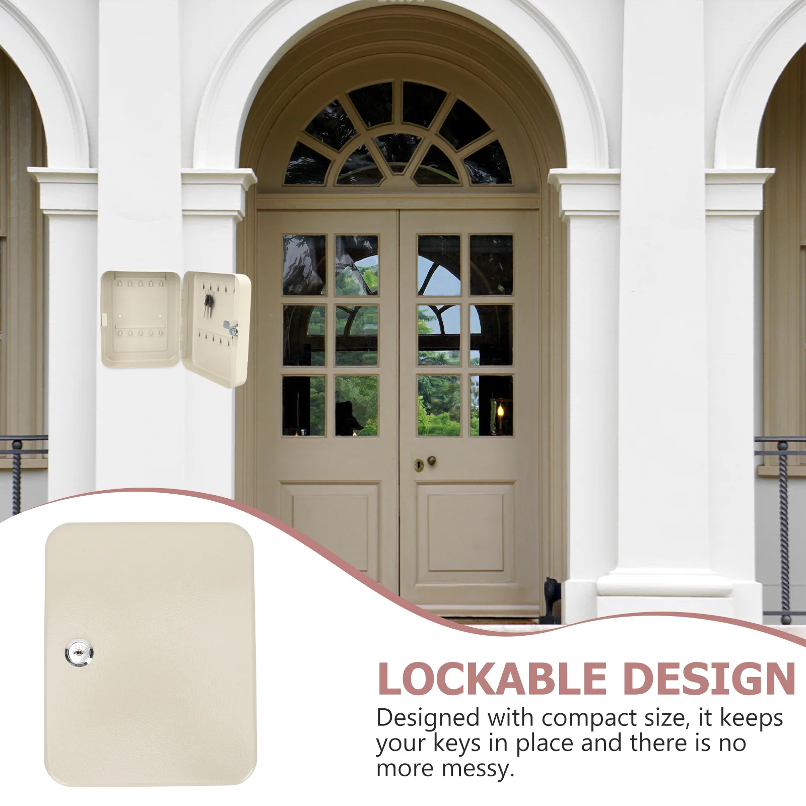 مجموعة واحدة من تصميم قفل خزانة المفاتيح المقاوم للاهتراء لمستشفى المدرسة المنزلية المثبتة على الحائط بفتحات متعددة منظم تخزين المفاتيح #1