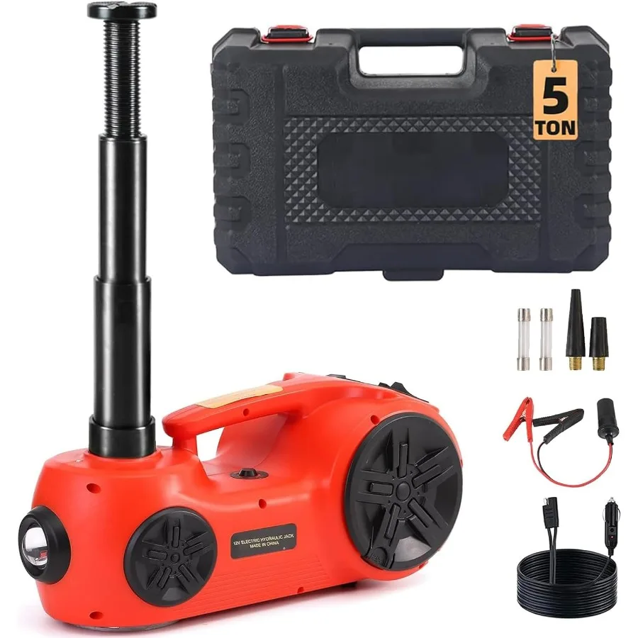 

5-тонный гидравлический электромобильный домкрат 12 В с обновленной светодиодной подсветкой для внедорожника MPV Sedan, регулируемая высота подъема от 5,9 до 20,8 дюймов I