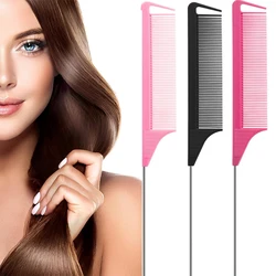 1pc Professional Pointed Tail Hair Comb Salon Cut Comb Styling Stainless Steel Spiked Salon Hair Care Hairdresser Styling Tool