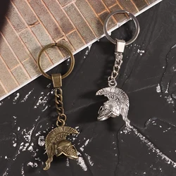 Spartan Roman Helmet Warrior Greek Gladiator Alloy Keychain Jewelry Charm Keyring Party Birthday Gift For Men