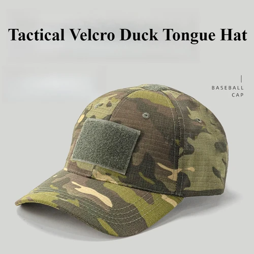 Imagen 2 del producto Gorra de béisbol de camuflaje de primavera, Snapback militar táctico con parche de gancho y bucle, sombrero para el sol transpirable Unisex, protección UV para exteriores