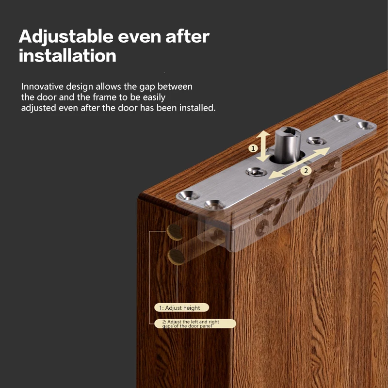 บานพับประตูไม้แบบหนักพร้อมมุม 90 องศา °   และ 360 °   สปริงพื้นแบบหมุนได้ ไม่มีร่อง สำหรับอุปกรณ์ประตูแบบแกนเอียง