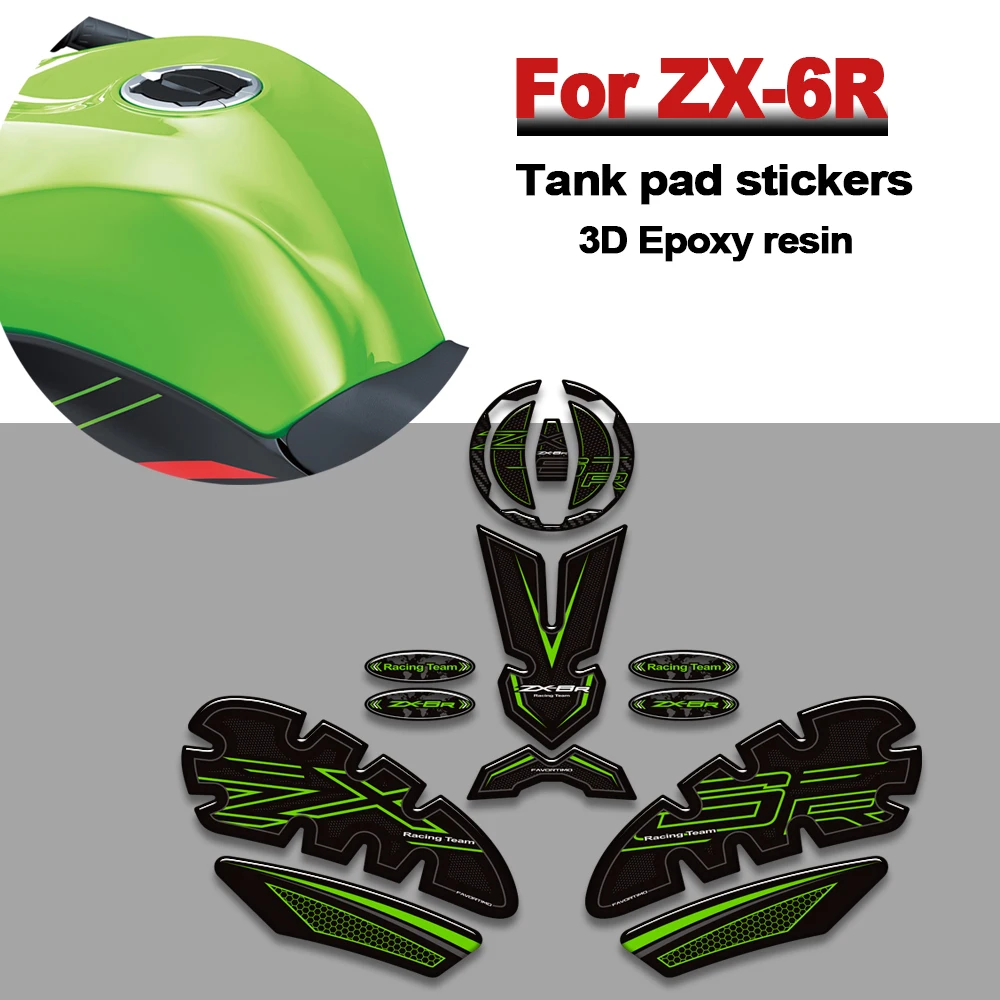 

For kawasaki Ninja ZX-6R ZX6R ZX - 6R New decoration Motorcycle Tank pad Side Grips knee stickers protection decals kit