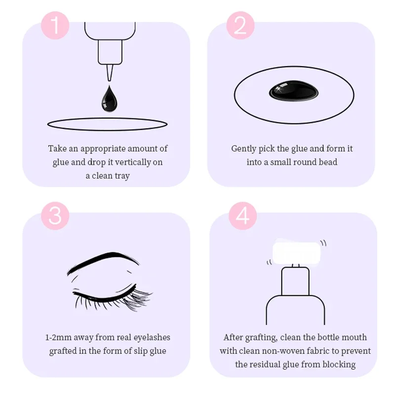 No Irritation Eyelashes Extension Glue Quick Drying Long Lasting Waterproof Adhesive Black Grafting Lashes Glue Makeup Tool 5ml