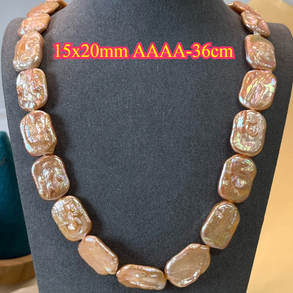 

15x20mm AAAA Natural Freshwater Baroque Orange Square Big Size Pearl Spacer Bead Jewelry Make DIY Necklace Bracelet Women Gift