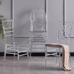 Transparent acrylic simple bamboo banquet wedding outdoor garden luxury hotel special crystal chair