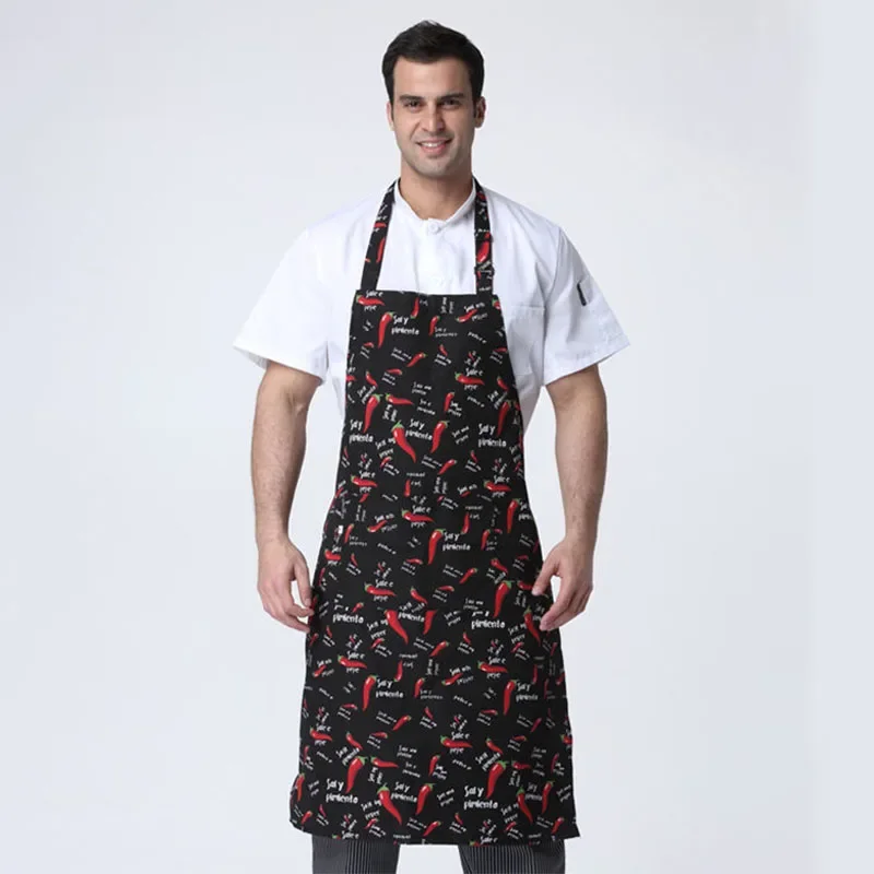 Avental de chef de cozinha, café, loja, mulher e homem, garçom, churrasco, restaurante, cor sólida, trabalho de cozinha, halterneck
