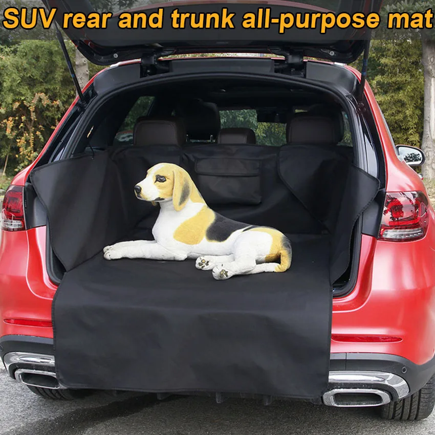 Larger 2In1 Waterproof Car SUV Hatchback Rear Back Seat Cover Pet Dog Boot Mat Cargo Liner Trunk Tray Bumper Tray Protector