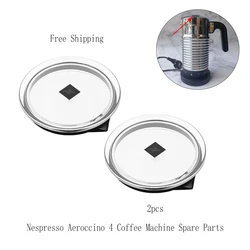 2Pcs Aeroccino 4 Milk Frother Coffee Maker Parts Cup Lid Original Replacement Accessories For Nespresso