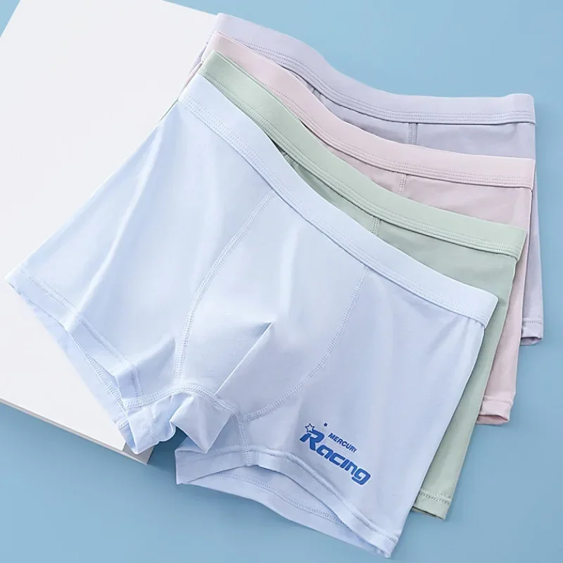 

Комфортные антибактериальные трусики из модала для мальчиков, тонкое нижнее белье с буквами для детей 7 лет, крутые дышащие трусики для подростков, нижнее белье для подростков