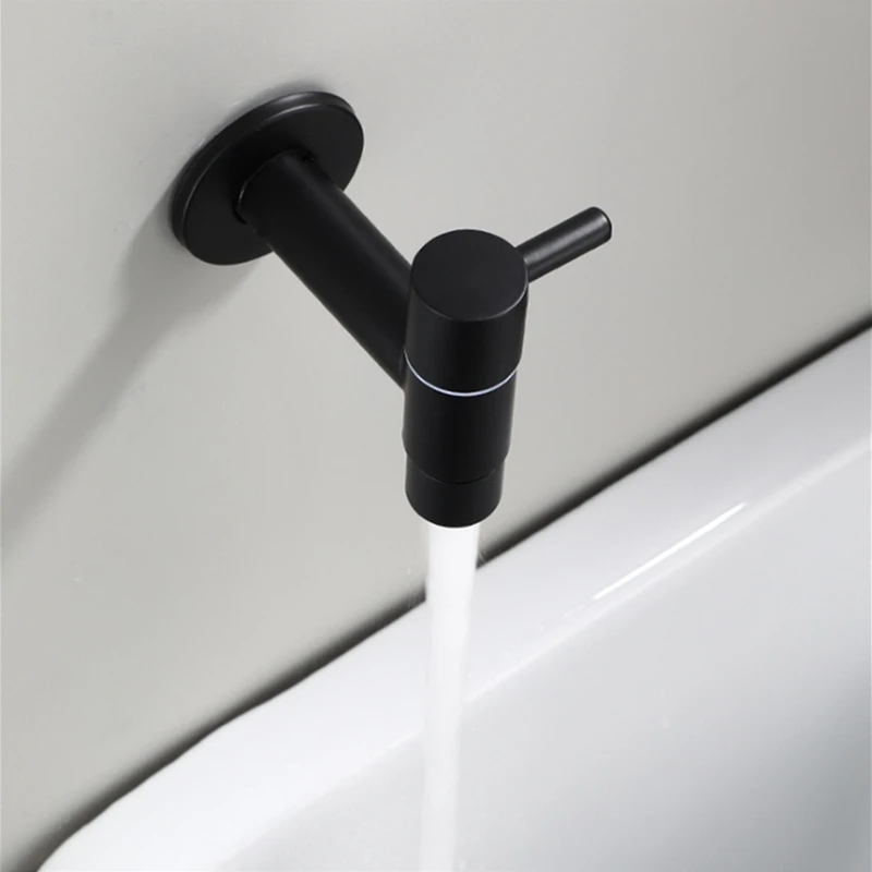 304 Stainless Steel Mate Black Color Finished Washing Machine Outdoor Garden Faucet Tap Water Bibcock