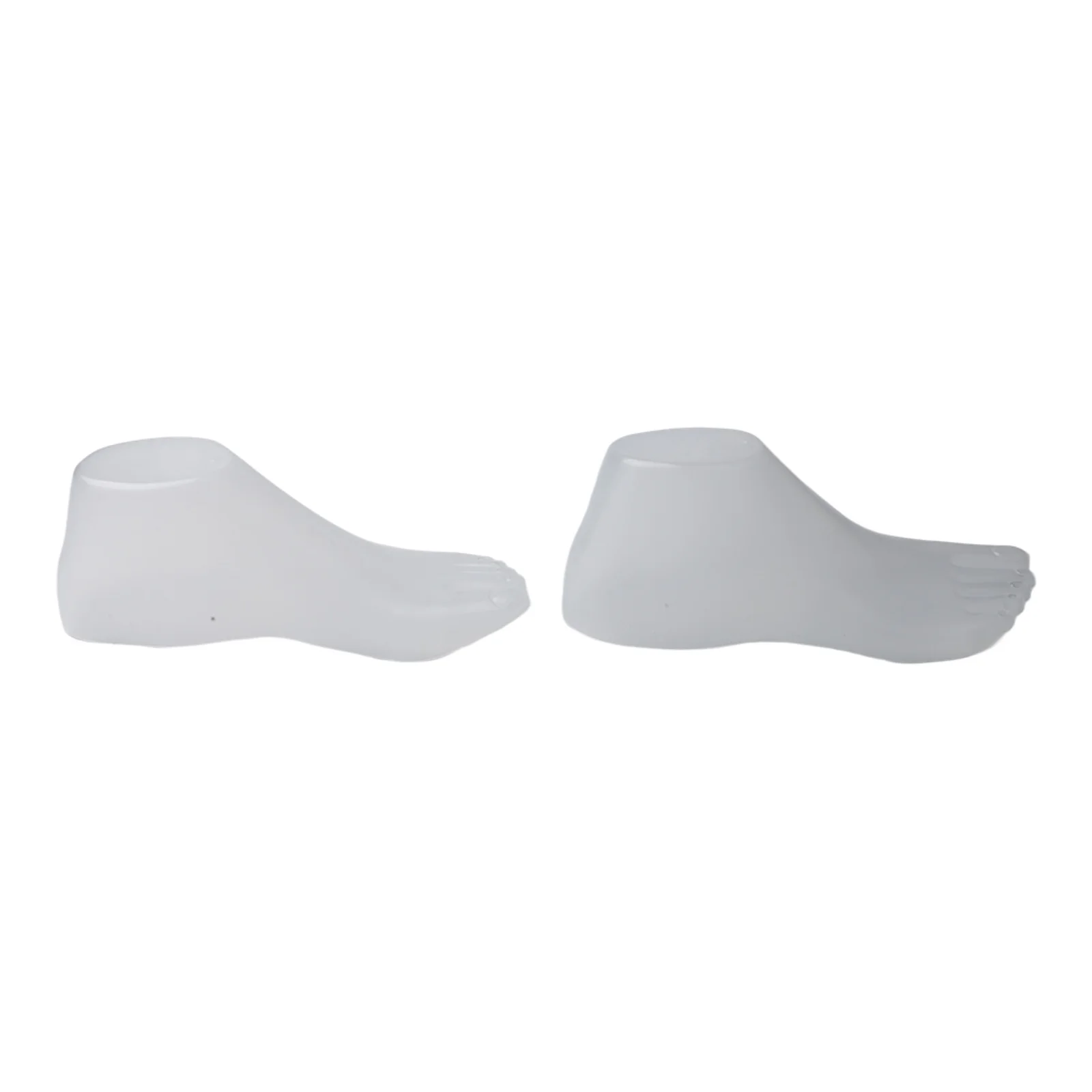 Adult Foot Mannequin Pair Made of Transparent Plastic for Shoe Display Suitable for Retail Shops and Personal Use