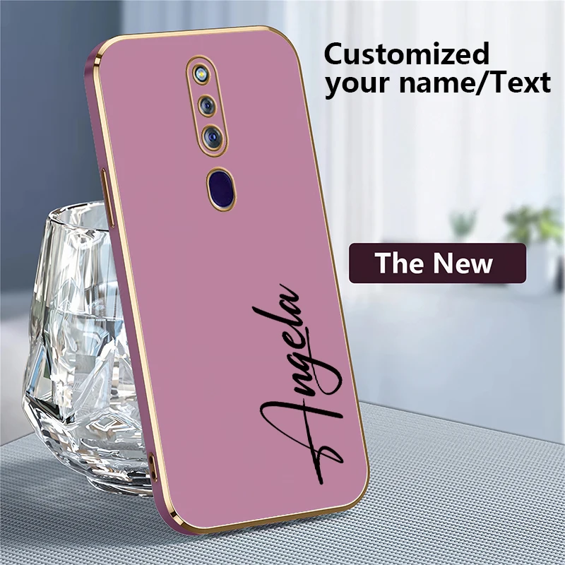 Luxury Custom Name DIY Soft Case For OPPO F19 Pro F19S F17 F15  F11 F21 F23 F1S F5 Plus Youth Silicone Plating Phone Cover Capa