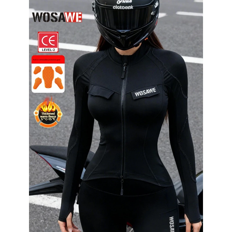 

WOSAWE новая зимняя мотоциклетная куртка для верховой езды, женская куртка для мотокросса, женская светоотражающая термоодежда, 5 шт., защитное снаряжение
