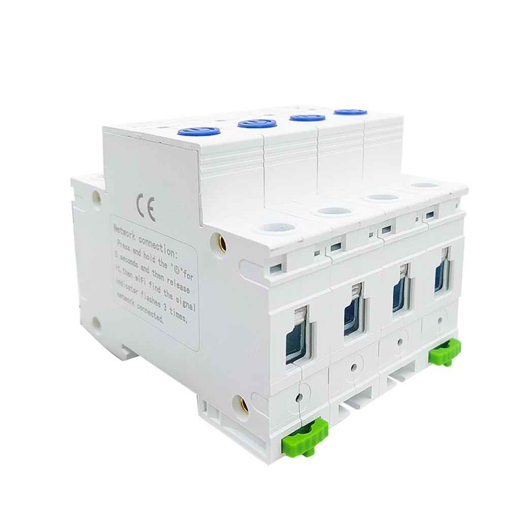

WiFi Smart Switch 4 Channel For Ewelink Compatible AC90-280V 63A DIN Rail Mount 2.4GHz Remote Control 72x49x90mm