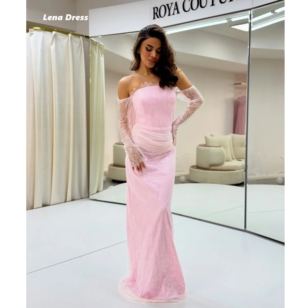 

Lena Pink Women's Evening Dress 2025 Luxury Woman Ceremony Dresses Elegant Dress Luxury Wedding Guest Fish Tail Customized Lace